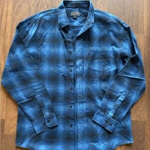 Pendleton Mason style Men's Blue Plaid Shirt blue plaid color